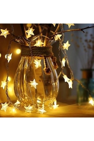 Cajuart 3 Metre Yıldız Şekilli Dekoratif Yılbaşı Led Aydınlatma Dekor Süs