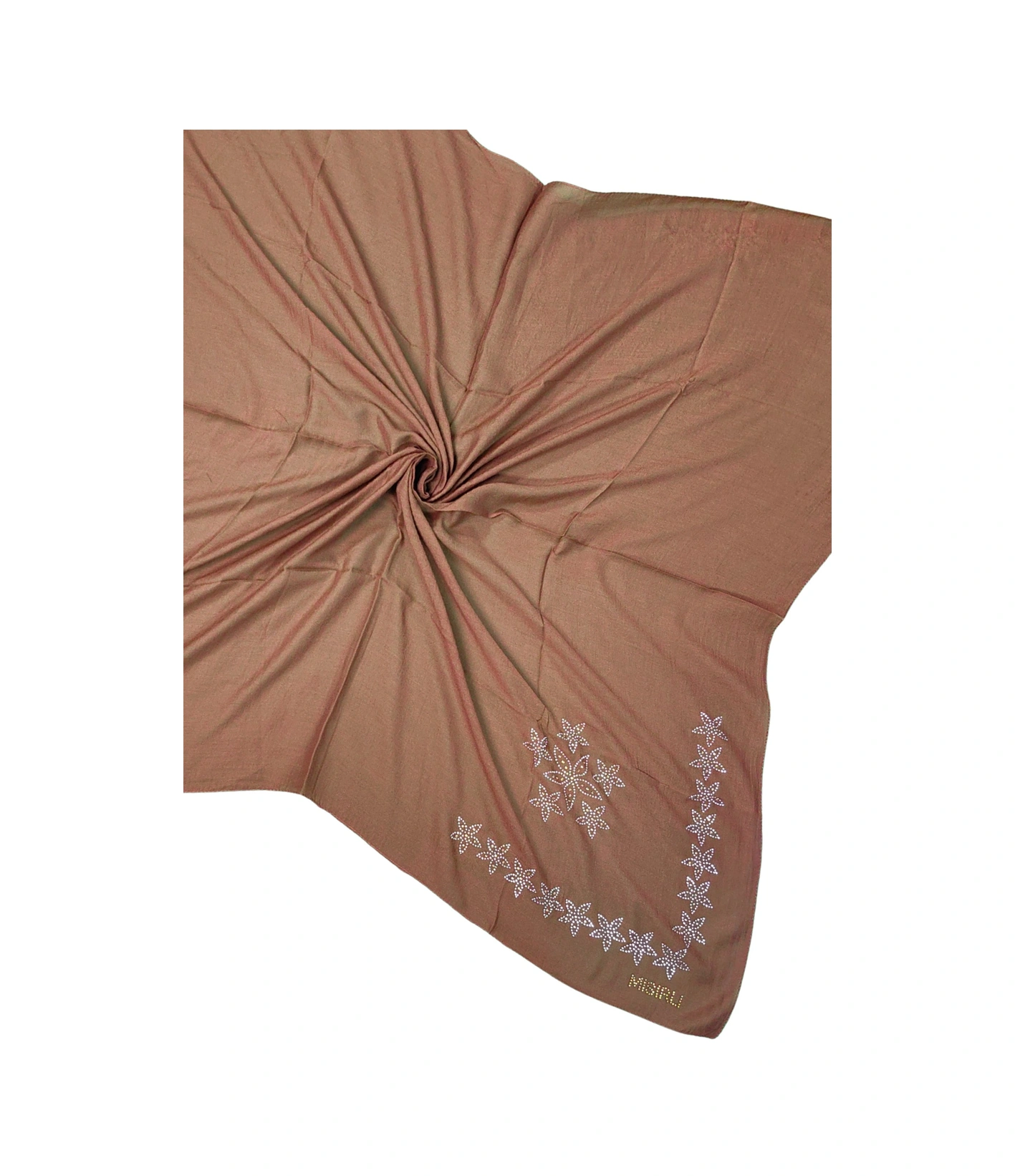 Mim Eşarp Mısırlı Eşarpları Taşlı Pamuklu Yazma Eşarp - 100x100 Cm Kiremit
