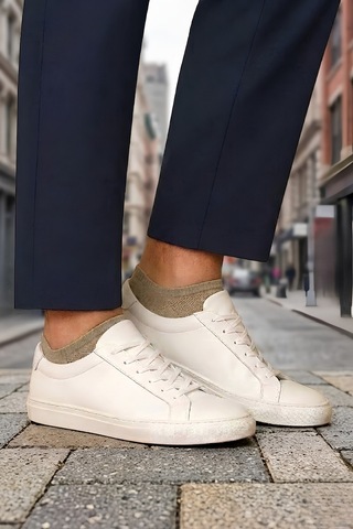 Socketta 3'lü Karışık Renkli Erkek Bambu Dikişsiz Esnek Anatomik Topuk Görünmez Sneaker Patik Çorap - Premium Siyah-beyaz-bej