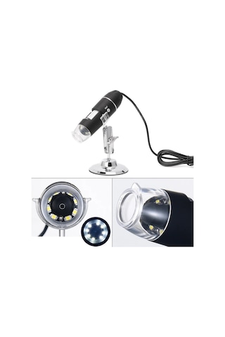 1600x Usb Dijital Mikroskop Kamera Endoskop 8 Led Büyüteç Metal Standı