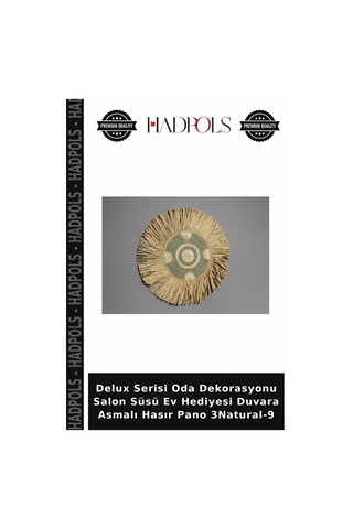 Delux Serisi Oda Dekorasyonu Salon Süsü Ev Hediyesi Duvara Asmalı Hasır Pano 3natural-9 Natural