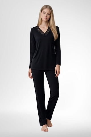 Mecit Pijama Mecit 6351 Siyah Kadın Pijama Takımı