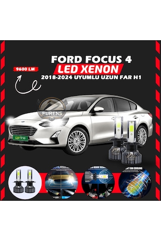 Ford Focus 4 2018-2024 Uzun Far Uyumlu Şimşek Etkilii Led Xenon Pro Series H1