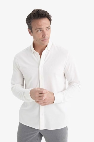 Defacto Regular Fit Polo Yaka Penye Uzun Kollu Gömlek E8067ax25auer105 Ekru