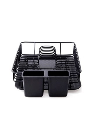 Magic Objects Tezgah Üstü Bulaşıklık, Tek Katlı Bulaşık Kurutma Sepeti, Tabaklık Bulaşık Kurutmalık Siyah