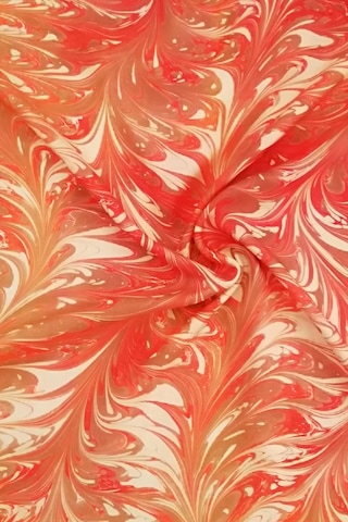 Elif Ebru Ebru Sanatı El Yapımı Twill İpek Eşarp Tıe 33 Pembe - Çok Renkli