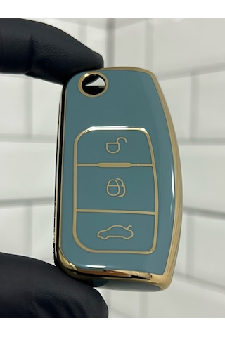 Ford Focus Fiesta Mondeo Courier Uyumlu Anahtar Kılıfı Gri - Gold