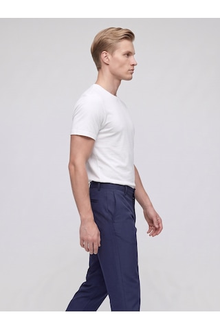 Plus Scorpion Erkek Yazlık Bağcıklı Kumaş Pantolon Slim Fit Rahat Kesim Günlük Pantolon Lacivert
