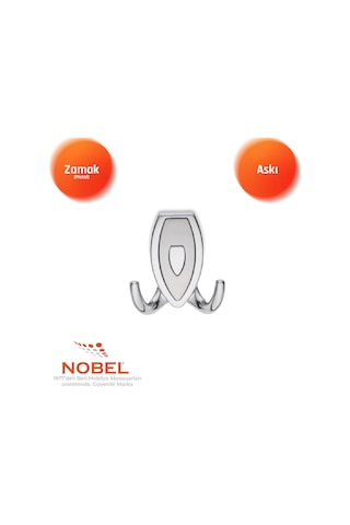 Zepli N Askı, Metal Vestiyer Askısı, 84 Gr, Dolap Ve Duvar Askılığı, Krom Matkrom Vidalı Krom Krom