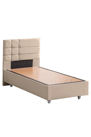 Almada İkili Set, Almada Tek Kişilik Baza Başlık Seti Bej 90 x 190