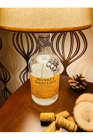 Monkey Shoulder Şık Tasarımlı Abajur Gold