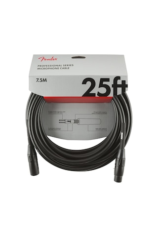 Fender Professional Series Microphone Cable 7.5 Metre - Black Mik