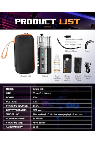 Lensgo Smoke Go All-ın-one Handheld Fog Machine 30w