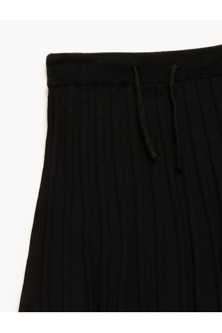 Koton Pamuklu Beli Lastikli Piliseli Basic Etek Siyah 5skg90022ht Siyah