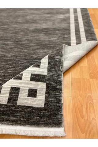 Modern Bordürlü 160 X 230 Yün Halı Gri