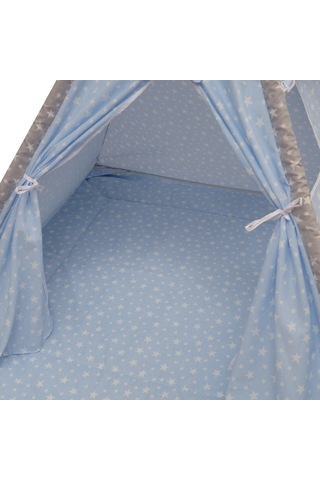 Exorbaby Ahşap Ve Pamuklu, Toplanmaz, Oyun Çadırı, Oyun Evi Mavi