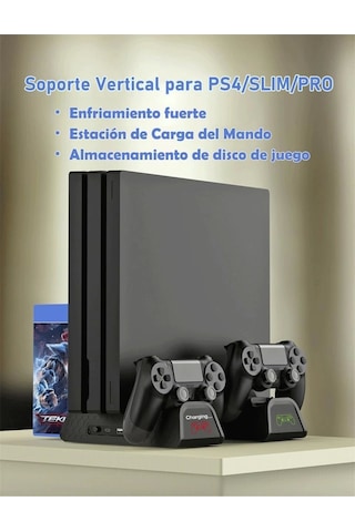 Ps4 3 Soğutma Fanlı Stand Şarj Dock Playstation 4 Slim Tp4-882c