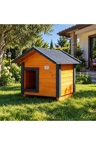 Küçük Irk Ahşap Köpek Kulübesi