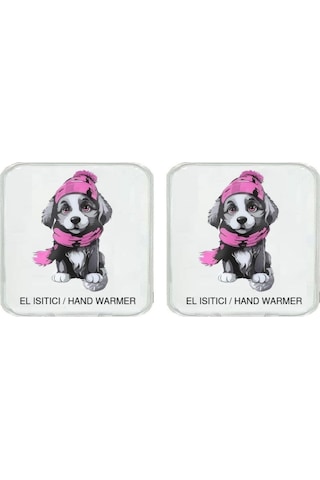 2 Adet Kırmızı Bereli Köpek Cep Sobası,el Isıtıcı,sıcak Su Torbası Pvc 10x9,5cm Beyaz