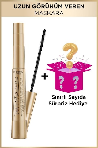 L'oréal Paris Telescopic Gold Maskara + Sürpriz Kutu Hediye Electro Black