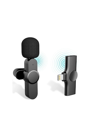 Iphone Girişli Telefon Uyumlu Wireless Youtube Tiktok Yayın Kablosuz Yaka Mikrofonu