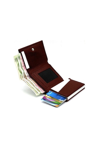 Aquablue Rfid Korumalı Otomatik Mekanizmalı Para Bölmeli Erkek Cüzdan & Kartlık