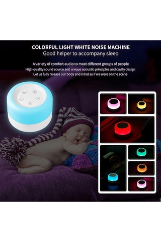Maiyame Yetişkin Ve Bebek Uyku Asistanı: 12 Beyaz Gürültü, 7 Renkli Gece Lambası, 3 Zamanlayıcı Ayarı, Usb-c Şarjlı 2000mah Beyaz
