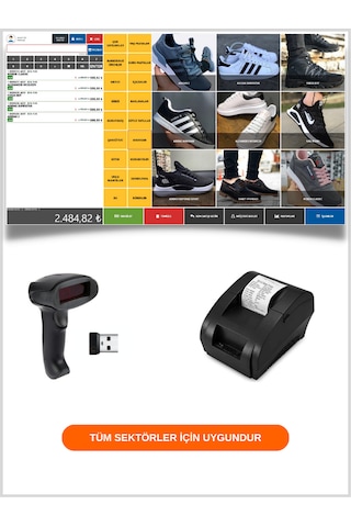 Kablosuz Barkod Okuyucu+ Fiş Yazıcı+ Barkodlu Satış Sistemi Programı