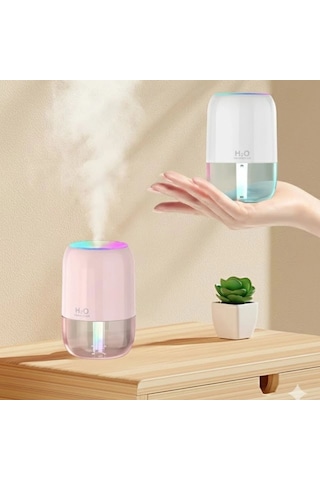H2o Model Şeffaf Hazneli Hava Nemlendirici-ultrasonik Soğuk Buhar Makinesi, Led Işıklı Masaüstü Oda