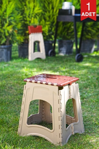 Nandy Home Orta Boy Katlanır Tabure Kahverengi