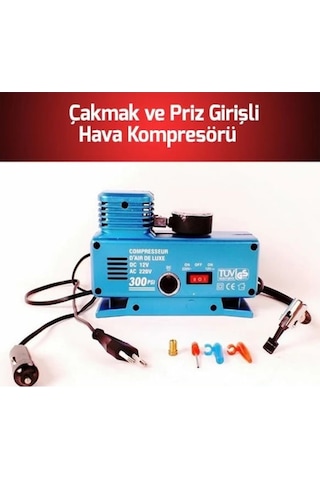 220 Volt-12 Volt 250 Psi Geniş Uygulama Yelpazesi Kompresör Lastik Hava Şişirme Oto Pompası Lisinya