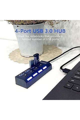 Port-13 4 Port Hub Usb 3.0 Çoğaltıcı Çoklayıcı Pg-288 - Siyah Renk