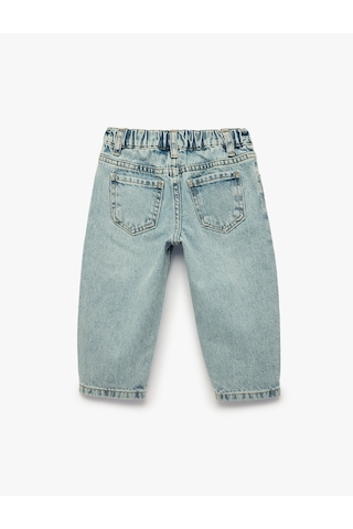 Koton Cep Detaylı Pamuklu Denim Pantolon Orta İndigo 7wmb40001td