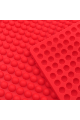 Maiyame Kırmızı 468 Delikli Silikon Izgara Matı - Fırın/mikrodalga Uygun, Yağ Ve Su Çıkarıcı Mutfak Aracı