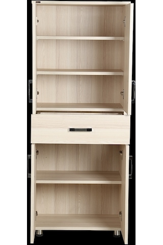 Çok Amaçlı Dolap Hard Parlak Carden Model Suntalem 4raf 1çekmece 150 Cm El Yapım Açık Kahverengi