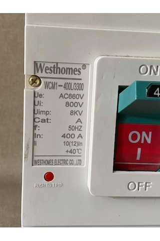 Westhomes 400A 8Kv Kaçak Akım Korumalı Şalter Wcm1-400L/3300 Bağl