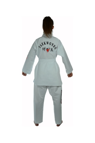 Haşado Taekwondo Beyaz Yaka Fitilli Acemi Elbise-beyaz Beyaz