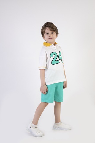 Erkek Çocuk Yakalı Gabardin Şortlu 2'li Takım 001