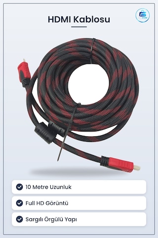 Hdmı Kablosu Sargılı Full Hd Görüntü Ses Aktarma Bilgisayar Uydu
