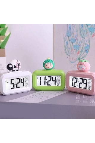 Led Çalar Saat Akülü Karikatür Müzik Saat Zaman Yönetimi