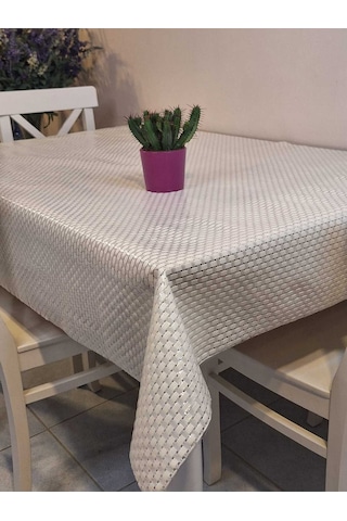 Ithal Pvc Muşamba - Desenli Silinebilir Masa Örtüsü 07iz10 Bej
