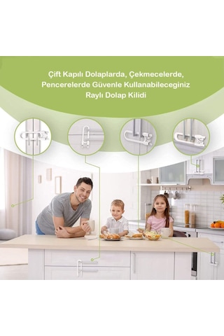 İdeal Baby Raylı Dolap Kilidi 4 Adet Çok Renkli