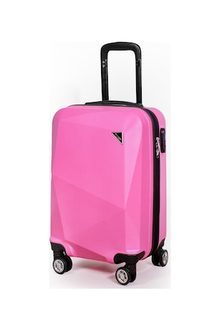 Polo&Sky Elmas Model Pembe Renk Kabin Boy Valiz Bavul Pembe