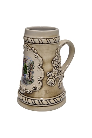 Vintage Tankart Wf Kematen 1993 İbareli Kabartmalı Alman Seramik Bira Bardağı 16,5cm