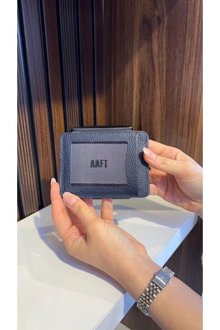 Mft Leather Hakiki Deri Mıknatıslı Kartlık Mona 1103 Lacivert