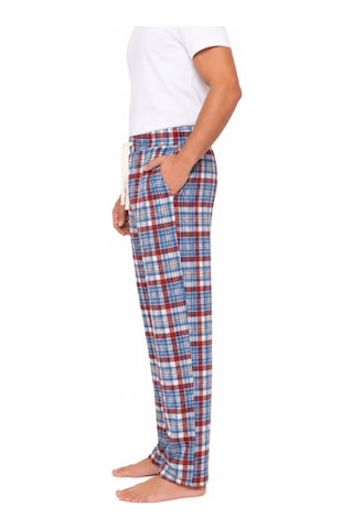 Yasar Underwear Erkek Pijama Altı %100 Pamuklu Ekose Desenli Cepli Ve Bağcıklı Mavi,bordo Mavi,bordo