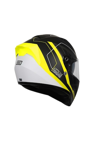 e Strada Linestyle Fluo Kapalı Kask Siyah - Sarı