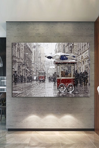 İstiklal Caddesi Taksim Tramvay Dekoratif Kanvas Tablo 120 x 80