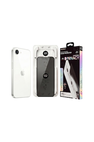 Fulltech Magicbox iPhone Uyumlu17e/16e/14/13pro/13 Premium Tempered Glass Aparatlı Ekran Koruyucu - Privacy