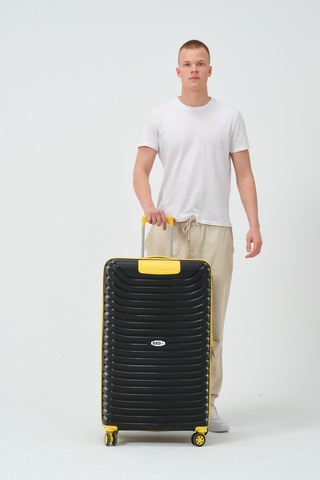 Keo-plus Siyah-sarı Büyük Boy Silikon Kırılmaz Pp Valiz Siyah - Sarı